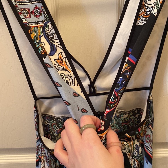 NWT Nordstrom Topshop Boho Patchwork Halter Dress - Picture 5 of 7